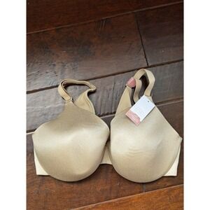 NWT Cacique Back Smoother Full Coverage Bra Nude Lightly Lined T-Shirt Bra 38DD